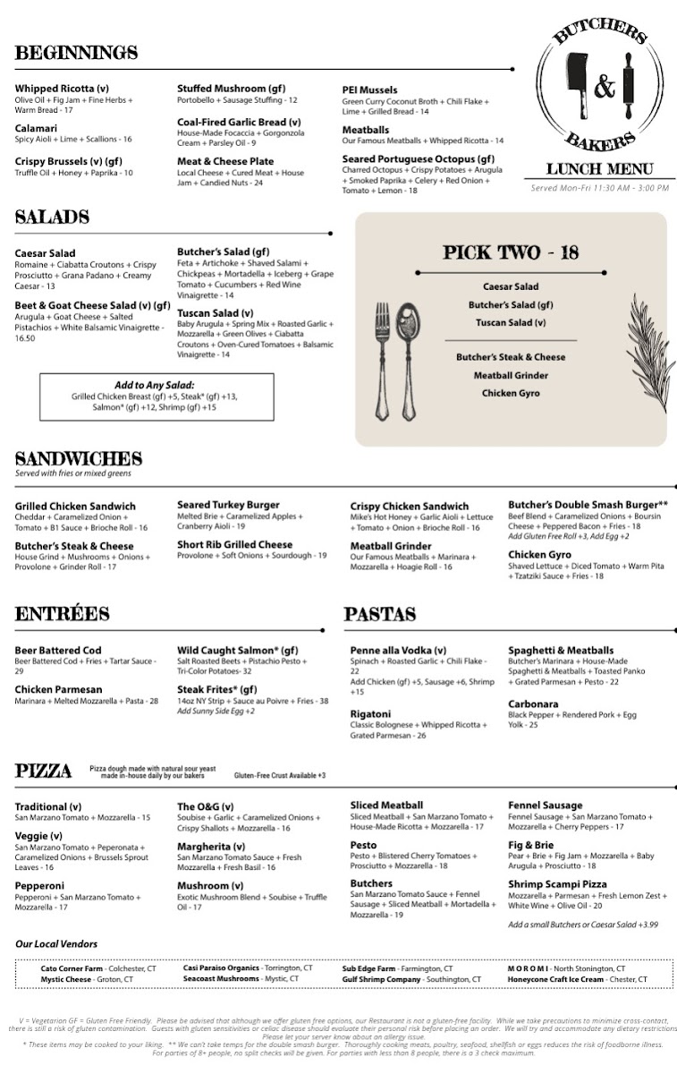 Butchers & Bakers Menu - Image 4